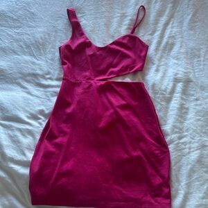 h:ours Lambert Mini Dress in Hot Pink